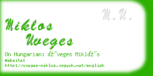 miklos uveges business card